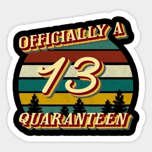 13th Birthday Officially a Quaranteen Teenager 13 Years Old T-Shirt Sticker